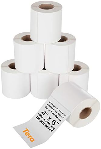 Tera BA0004 4"x6" Thermal Shipping Labels (250 Labels/Roll