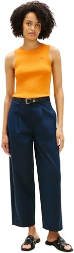 Damen Tank Top Slim Cody mit Rundhalsausschnitt, Orange (Orange Flash), XL