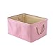 TheWarmHome Decorative Basket Fabric Storage Basket Bin Organizer with Sturdy Rod for Clothes Storage,Baby Storage, Toy Storage, Nursery Baskets for Gifts Empty(Pink, 15.7L*11.8W*8.3H)