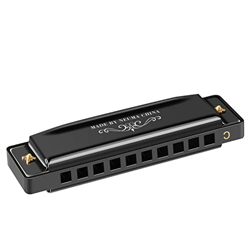 NEUMA Harmonica 10 Holes 20 Tunes Mouth Organ Blues Deluxe Harmonica