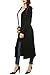 Meaneor Women's Long Sleeve Waterfall Hoodies Open Front Maxi Cardigan Sweater Black XXL