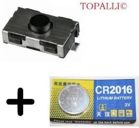 TOPALLI® - Set of 2 Original Switches and 1 Button-Cell Battery for Car Remote Key Fobs