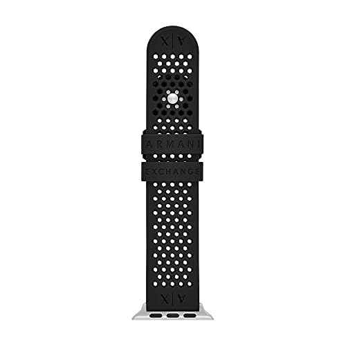 Armani Exchange Men's Silicone Band for Apple Watch®, Custom fit for 42/44/45mm with single button stud closure — image 1