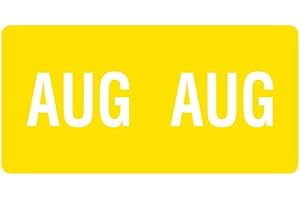 Doctor Stuff - File Folder Month Labels, August, Compatible with Smead SMMK Series Stickers, Yellow, 1/2" x 1", 250/Pack