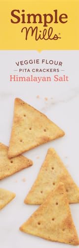 SIMPLE MILLS VEGGIE PITA CRACKERS, HIMALAYAN SALT – GLUTEN FREE, VEGAN, HEALTHY SNACKS, PALEO FRIENDLY, 4.25 OUNCE (PACK OF 1)