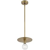 Nuvo Barbett-1 Light Medium Pendant in Traditional Style-10 Inches Wide by 3.5 Inches High-Vintage Brass Finish