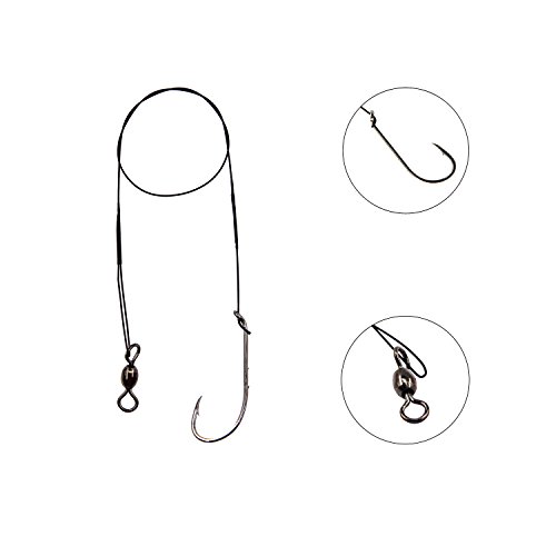 Vorfacher Angelhaken Rigs Anti-Bite Edelstahl Draht Schnur Vorfach-Rigs gebunden mit Kran Angeln Wirbel und Widerhaken… – Bild 4