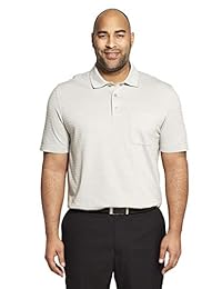 Camisa polo de rayas elásticas de manga corta para hombres grandes y altos de Van Heusen