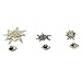 Alpenflüstern Bavarian Pins Edelweiss (3 Items Set) (Bicolor Coloured) - Traditional German Dirndl, Lederhose Jewelry