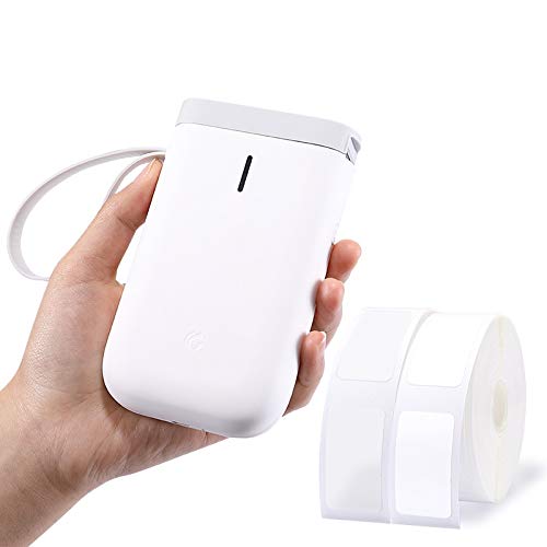 Mini Smart White Thermal Label Printer, Portable Bluetooth Connection Rich Material Library Name Pri