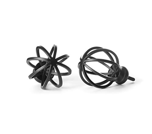 Value Pack of Sheffield Home, AMG, and Enchante Accessories, Round Cage Curtain Rod, 42 to 120-Inch, 4 Pack, Matte Black
