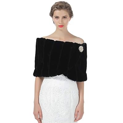 BEAUTELICATE Bridal Shawl Wedding Faux Fur Shawl Bridesmaids Wrap Cover Up Stole BEAUTELICATE Bridal Shawl Wedding Faux Fur Shawl Bridesmaids Wrap Cover Up Stole