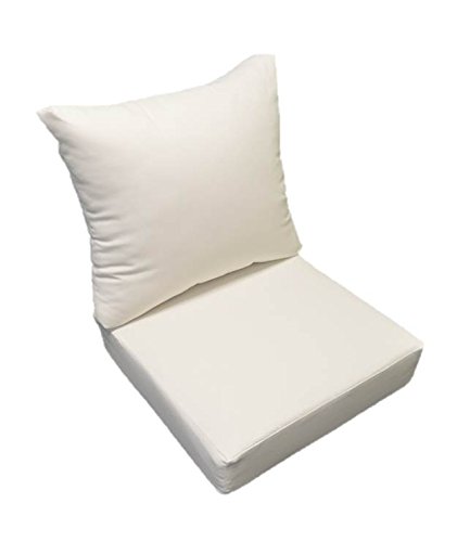 Sunbrella Canvas White Cushion Set for Indoor / Outdoor Deep Seat
Furniture Chair - Choose Size (24"w X 24"d)