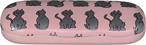 Hard Shell Eyeglass Case Clamshell For Boy Girl Small Frames, Reading Glasses - Cat