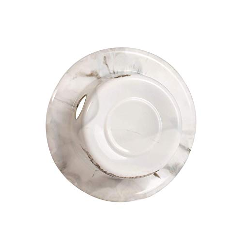 B.N.D TOP Overflow Drain Cover Silicone White & Gray Marble Design Bathtub Overflow Stopper-Premium Quality for Deep Bath Home spa Accessories - Thumbnail 2
