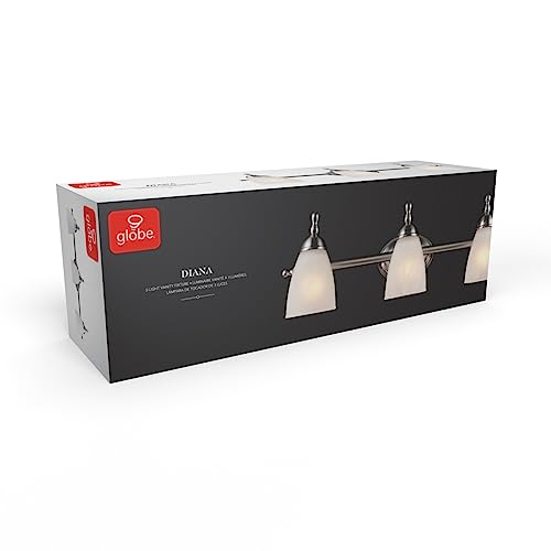 Globe Electric 50783 3Light Exclusive Vanity Light, Satin Nickel