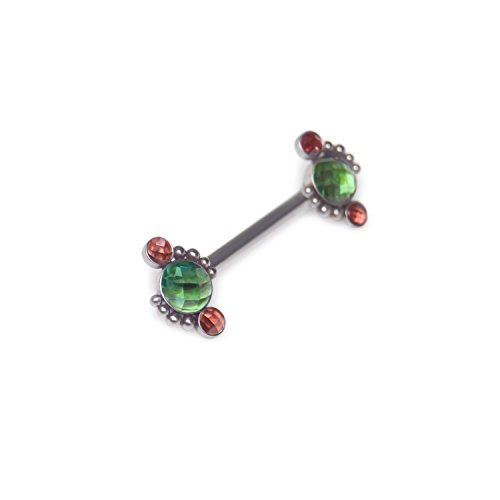 CZ Nipple Ring Barbell, Surgical Stainless Steel Nipplering Piercing, Externally Threaded Straight Bar, 316L Nipple Shield Jewelry, Body Piercing
