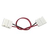 Solderless LED Light Strip Connector Extension for 10mm (5050) Strip, Single Color - 6 Inch (4 Pack) Strip to Strip Any Angle Connector - for LED Strip Light & Tape Light in Kitchens, Cabinets, Shelving & More
