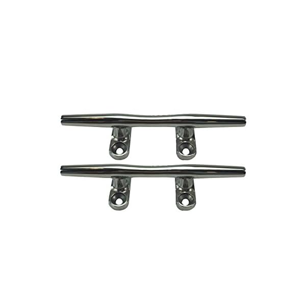 2-BRAND-NEW-316-STAINLESS-STEEL-4-HOLE-HERRESHOFF-6-MARINE-BOAT-DOCK-DECK-LINE-CLEATCLEATS