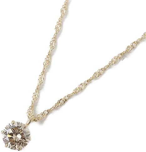 18K Gold Diamond Pendant 0.15ct Necklace K18 42cm
