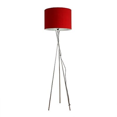 modern chrome tripod style floor lamp with rolla polycotton cylinder drum light shade Modern Chrome Tripod Style Floor Lamp With Rolla Polycotton Cylinder Drum Light Shade 31jtTygPB5L