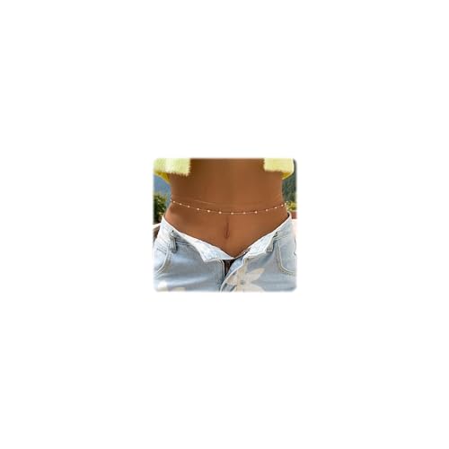 ASCOMY Waist Chains for Women 14K Gold Plated 2Pcs Body Chains