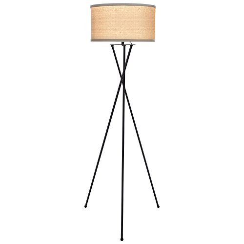 Brightech – Jaxon LED Tripod Floor Lamp – Mid-Century Charm with Contemporary Innovation – includes Brightech's LightPro LED 9.5-Watt Bulb – Classic Black