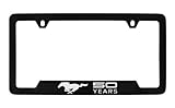 Ford Mustang 50th Anniversary Bottom Imprinted Black License Plate Frame Holder