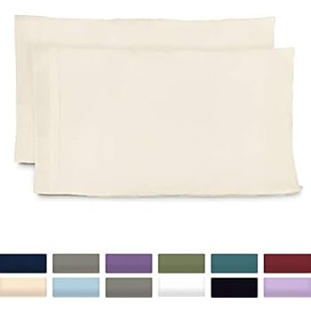 Cosy House Collection Luxury Bamboo Standard Size Pillowcases - Cream Pillowcase Set of 2 - Ultra Soft & Cool Hypoallergenic Natural Bamboo Blend Cover - Resists Stains, Wrinkles, Dust Mites