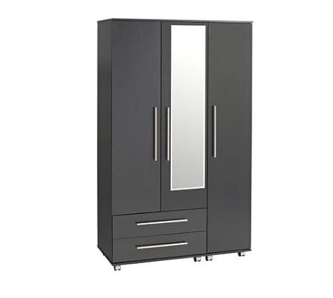 Treat Your Home Brandy 3 Door 2 Drawers Mirror Wardrobe In