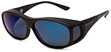 Cocoons Fitovers Polarized Sunglasses Pilot (LG) ,Pilot Black Frame/Blue Mirror Lens
