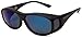 Cocoons Fitovers Polarized Sunglasses Pilot (LG) ,Pilot Black Frame/Blue Mirror Lens