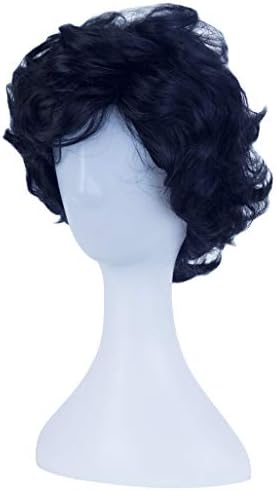 Angelaicos Men's Short Curly Brown Black Wig Halloween Costume