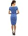 PattyBoutik Mama Cowl Neck Short Sleeve Maternity Dress (Moderate Cobalt Blue Small)