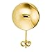 Sterling Silver Gold Rose Plated Round Ball Stud Earrings for Women Men Teen, 2mm-16mm