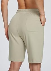 BALEAF Women's Shorts 10" Bermuda Long Running