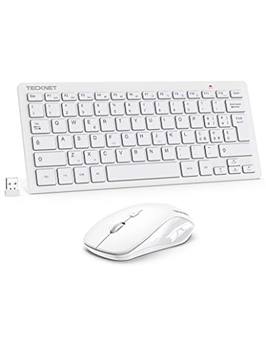 TECKNET Wireless Keyboard and Mouse Set, 2.4G Wireless Keyboard and Silent Mouse with Nano USB Receiver, 12 Multimedia Shortcuts for Computer, PC, Laptop, Desktop, Android Smart TV