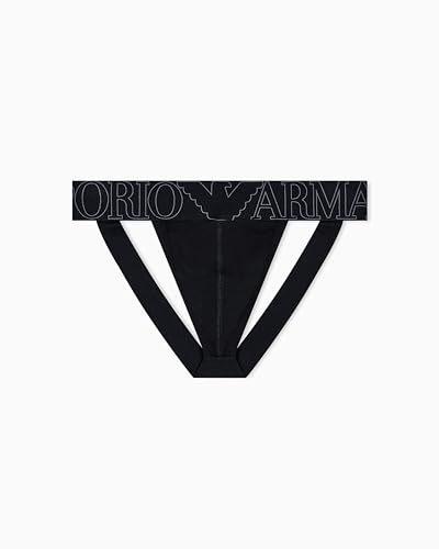 Emporio Armani Megalogo Thong Strings, Noir, M Homme