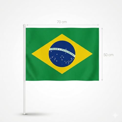 Kit Torcida Brasil Copa do Mundo 2026, 4 Peças, Bandeira 50x70cm, Chapeu Cartola do torcedor, Corneta com Mini-Bandeira, Varal de bandeiras