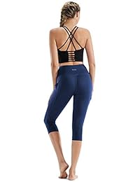 Rocorose Leggings de yoga para mujer, de cintura alta, con bolsillos flexibles, para entrenamiento, running, fitness