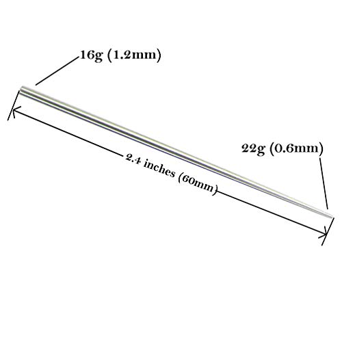 NewkeepsR 16G 316L Steel Taper Insertion Pin for Stretching Kit Ear Expander Body Piercing Tool