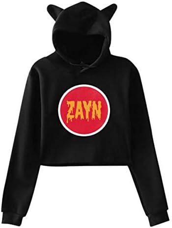 Zayn Malik Sweatshirt Womens Cat Ear Hoodie Cute Casual Pullover Crop Tops