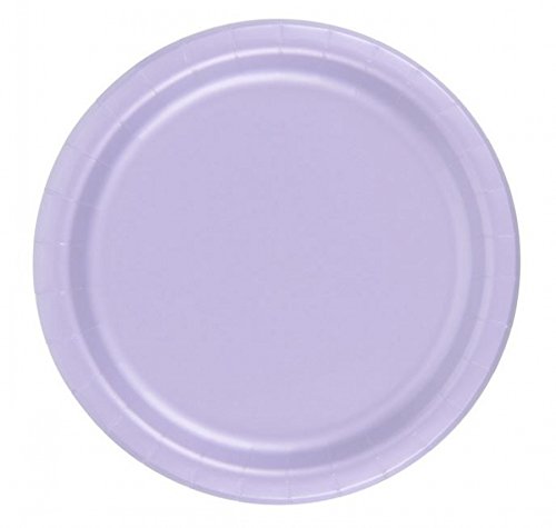 240 Lavender Lilac (10 Pks of 24) 7 Inch Wax Coated Plain Solid Color Dessert Cake Paper Plates