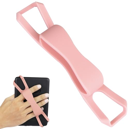ZhaoCo Universal Non-Slip Silicone Hand Strap Finger Grip Holder for 6-8" Kindle eReaders Fire Tablet - Kobo/Voyaga/Lenovo/Sony Kindle E-Book Tablet (Pink (New Version))