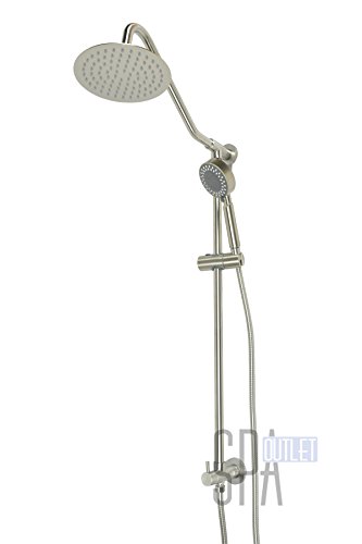 Blue Ocean 39” Stainless Steel SC5316 Retro-Fit Rain Shower System with Shower Head and Adjustable Slide Bar, Brushed Finish - Thumbnail 2
