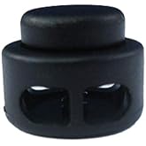 Paracord Planet Double Barrel Black Cord Lock Draw String Toggle Stopper (10 Pack)