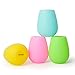 Silicone Wine Glasses Set of 4 - Unbreakable Outdoor Rubber Wine Glass,100% Silicone Dishwasher Safety - Camping Wine Glasses for Travel Party Poo Cups for Travel Camping Pool Picnic/ 12 oz by Kindga