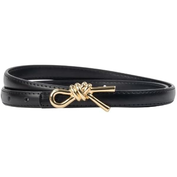AIBEARTY Women Fashion PU Leather Waist Belt Skinny Knot 