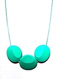 Peacemaker Jewelry Tri-Stone Silicone Teething Necklace (Turquoise)
