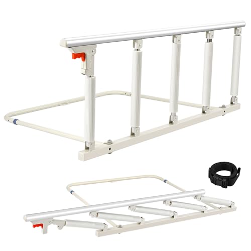 Brolteja Elderly Bed Rails, Barrier for Anti-Fall Barrier Bed Rails Protection for Disabled Adults, One Key Folds